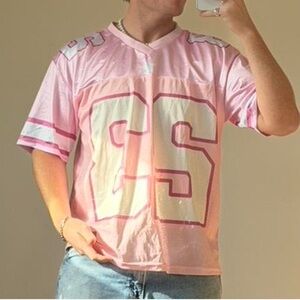 ROMWE Pink Mesh Sports Jersey